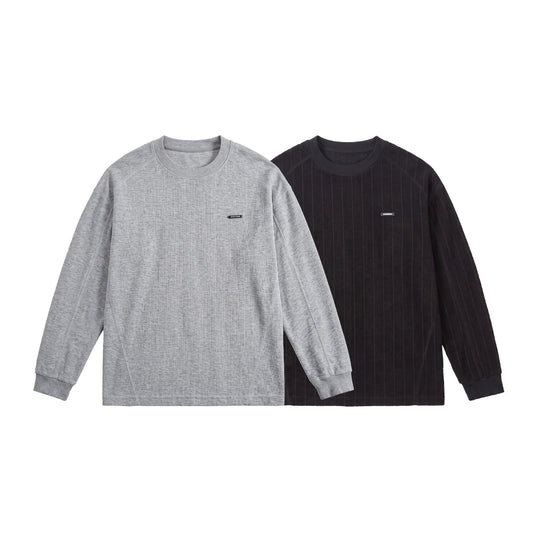Unisex Gerippter Oversize-Pullover mit Raglanärmeln und Metalllogo Shop Nory