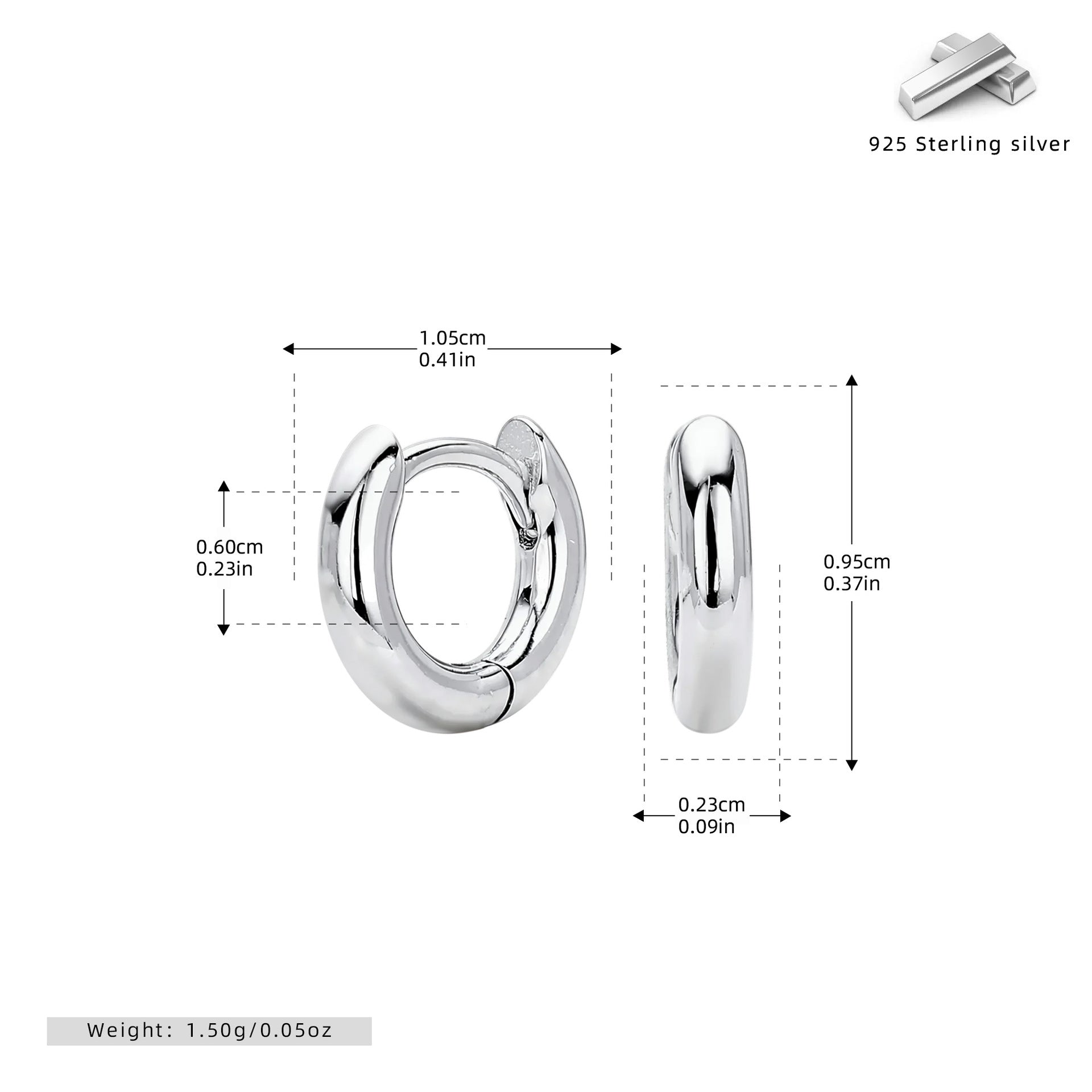 Damen Creolen mit zeitgenössischem Design aus hochwertigem 925 Sterling Silber Shop Nory