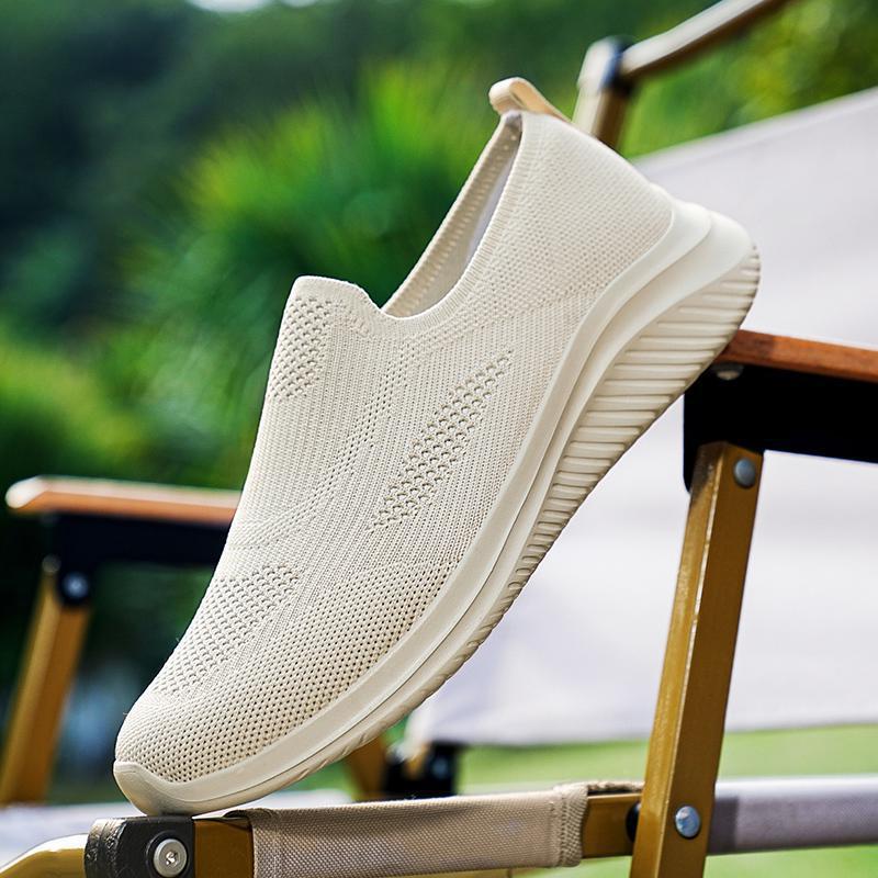 Herren Leichte Slip-On Sport Sneakers mit Atmungsaktivem Strickdesign