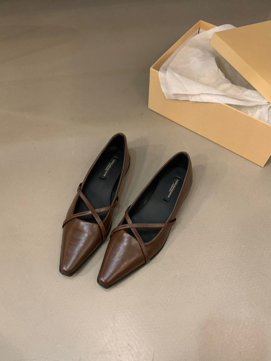 Damen elegante Ballerinas mit gekreuztem Riemchen