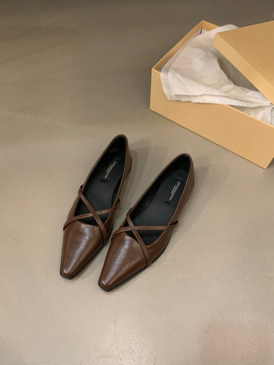 Damen elegante Ballerinas mit gekreuztem Riemchen
