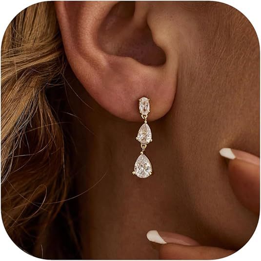 Damen Ohrhänger mit luxuriöser Zirkonia-Anordnung Shop Nory