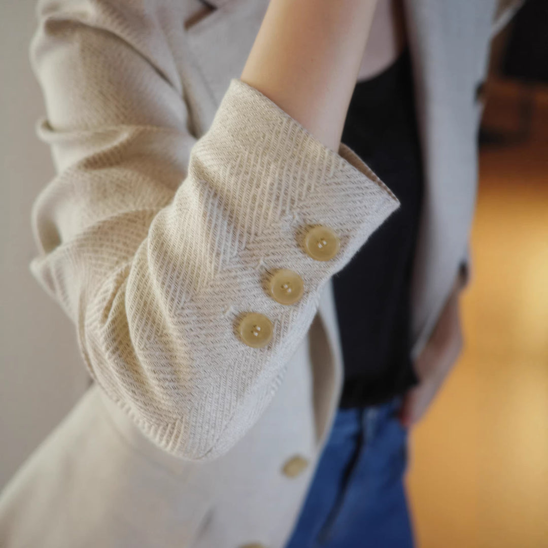 Damen Eleganter Strukturierter Blazer Shop Nory