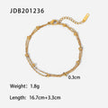 Damen Armband mit filigranem Kettendesign und glitzernden Perlen Shop Nory