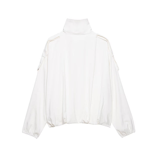 Damen Oversize-Blousonjacke mit Stehkragen und Druckknopffront Shop Nory