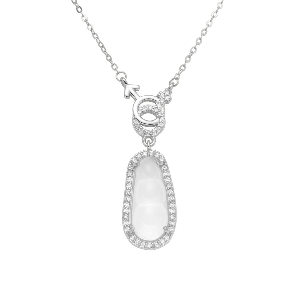 Damen elegante Halskette mit einzigartigem Anhänger und funkelnden Zirkonia Shop Nory