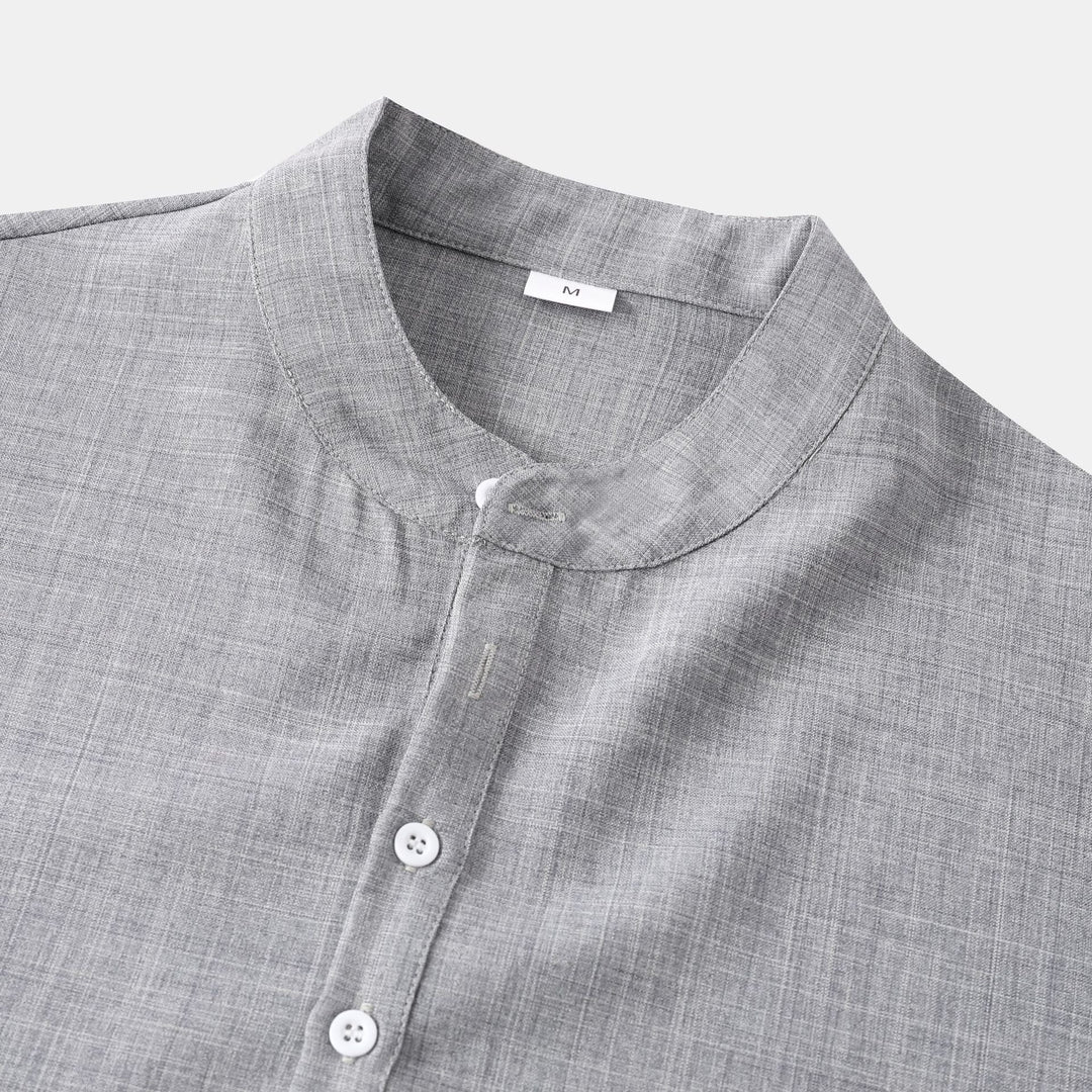 Herren Kurzarmhemd mit innovativem Henley-Ausschnitt und lässigem Look