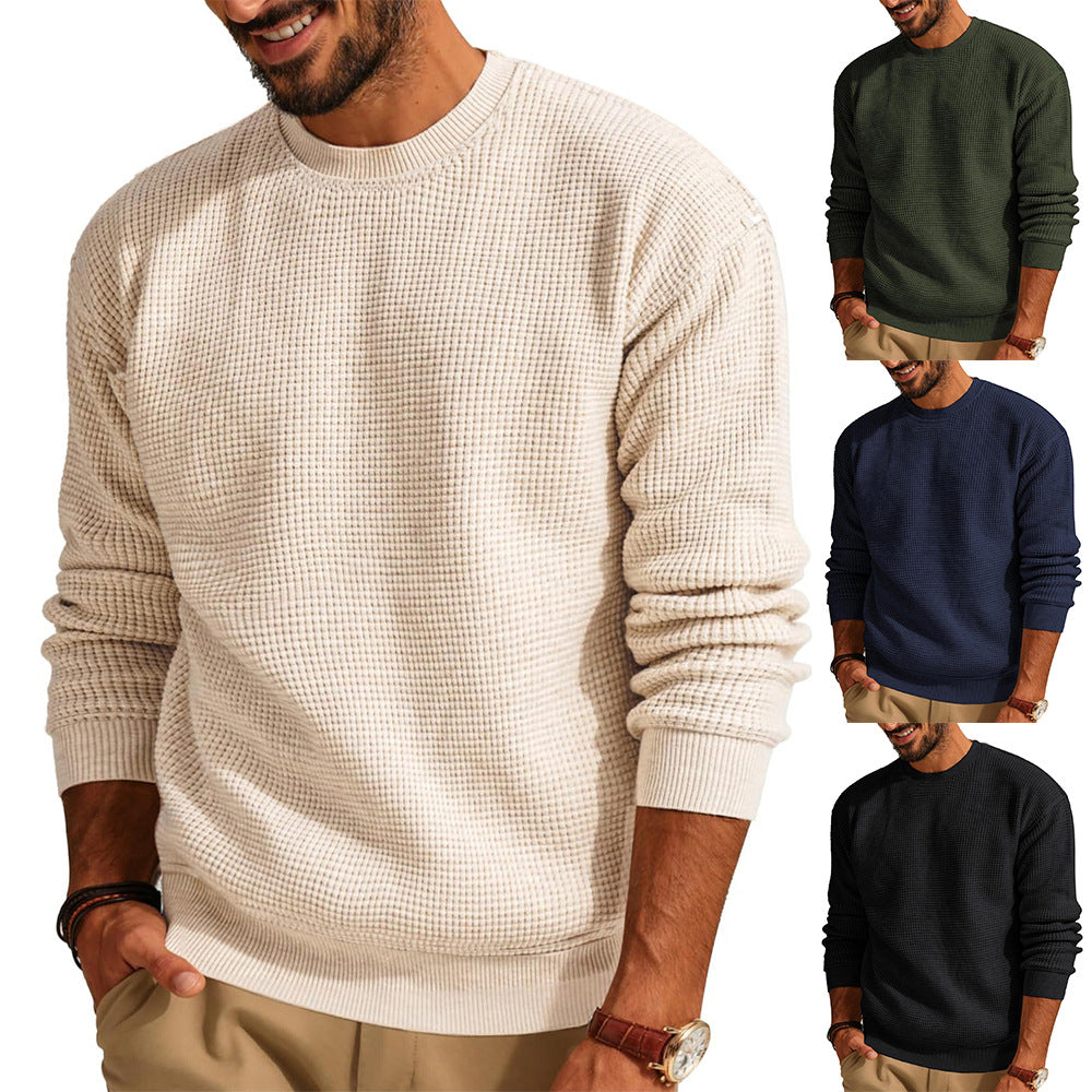 Herren Strukturierter Sweatshirt mit Rundhalsausschnitt