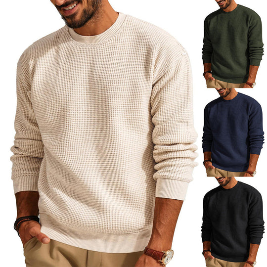 Herren Strukturierter Sweatshirt mit Rundhalsausschnitt