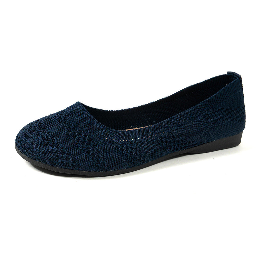 Damen Ballerinas mit elastischem Strickdesign und rutschfester Sohle