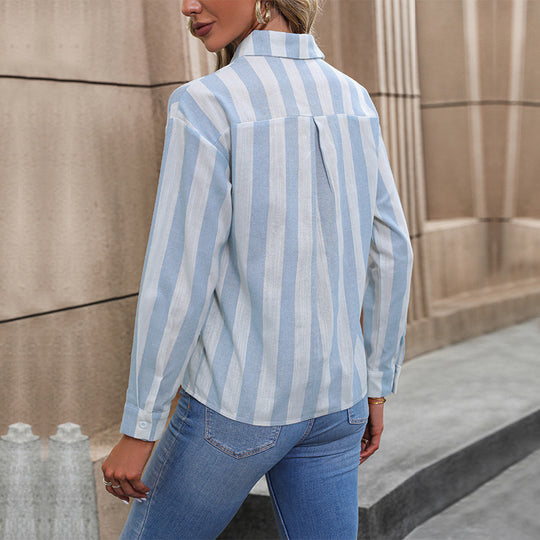 Damen Elegante Bluse mit Streifen Shop Nory
