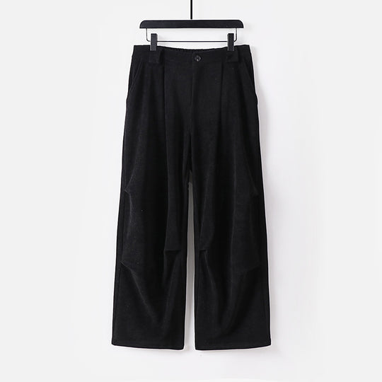 Damen Weite Cordhose mit hoher Taille, Bundfalten und Eingrifftaschen Shop Nory