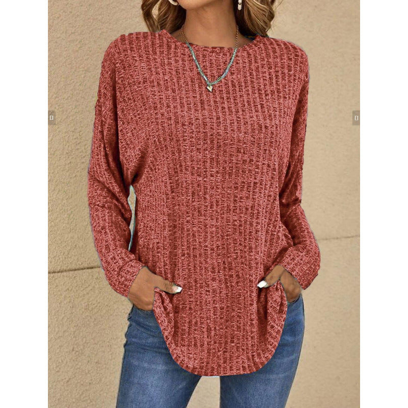 Damen Oversized Struktur-Strickpullover mit Rundhals und Eingrifftaschen Shop Nory