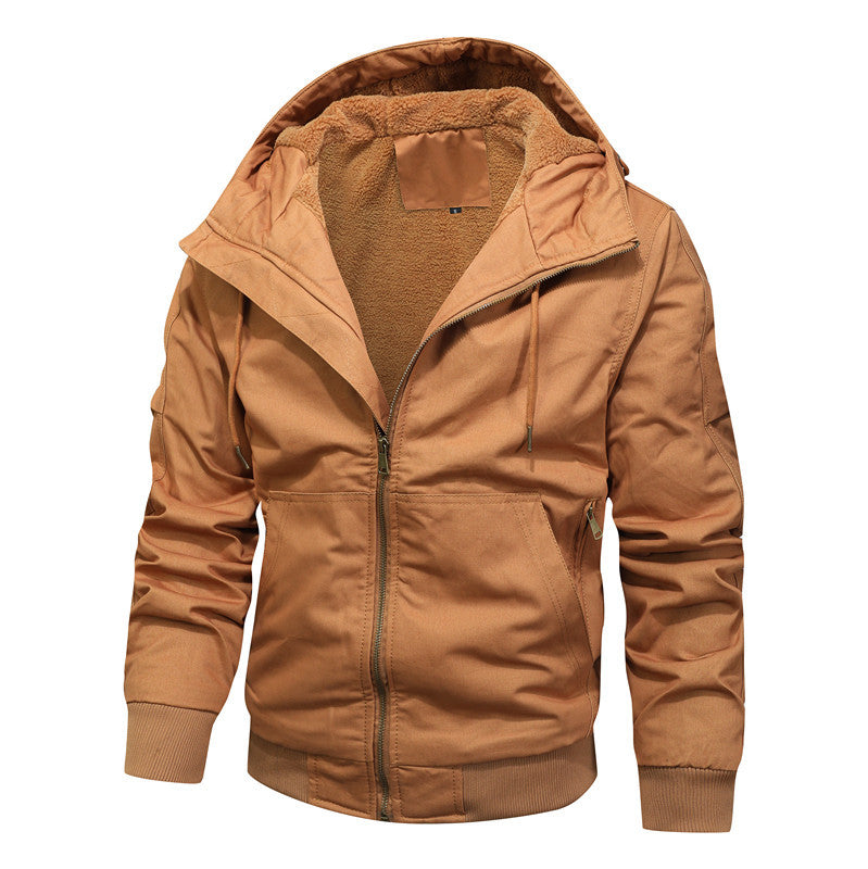 Herren Kapuzenjacke mit Sherpa-Futter und Canvas-Außenmaterial Shop Nory