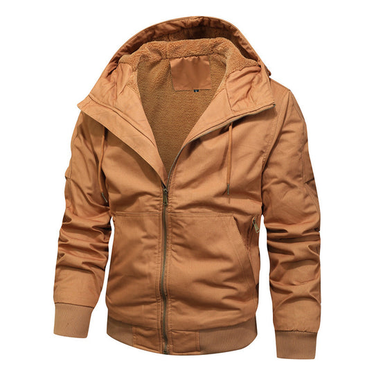 Herren Kapuzenjacke mit Sherpa-Futter und Canvas-Außenmaterial Shop Nory