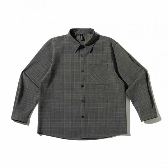 Unisex Kariertes Overshirt im Boxy-Schnitt mit Brustpattentasche und Hemdkragen Shop Nory