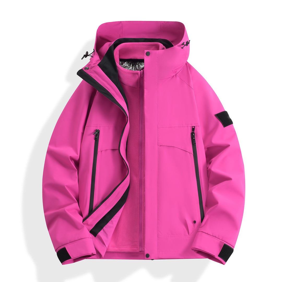Damen wasserdichter modularer Parka mit abnehmbarer Fleece-Innenjacke und technischer Kapuze Shop Nory