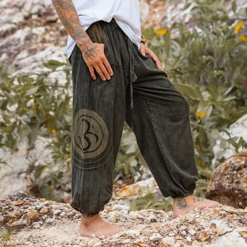 Herren Lässige Haremshose mit Kordelzug und elastischen Bündchen Shop Nory