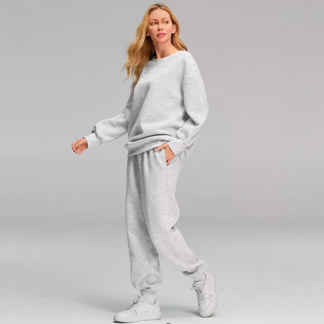 Damen nan Relaxed-Loungewear-Set mit Oversize Rundhals-Sweatshirt und taillierter High-Waist Jogginghose aus French Terry Shop Nory