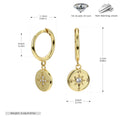 Damen Ohrringe mit modernem Kompassanhänger aus 925 Sterlingsilber Shop Nory