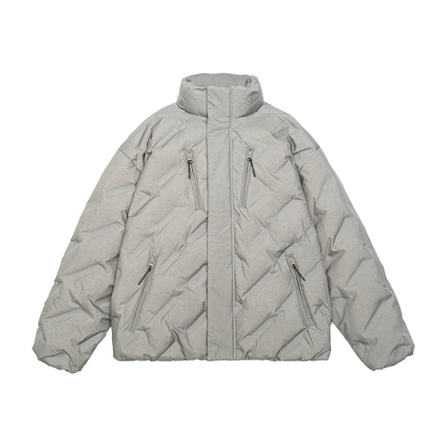 Unisex Wattierte Oversize Steppjacke mit hohem Stehkragen Shop Nory