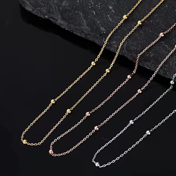 Frauen Zarte Goldperlen Kette Halskette Shop Nory