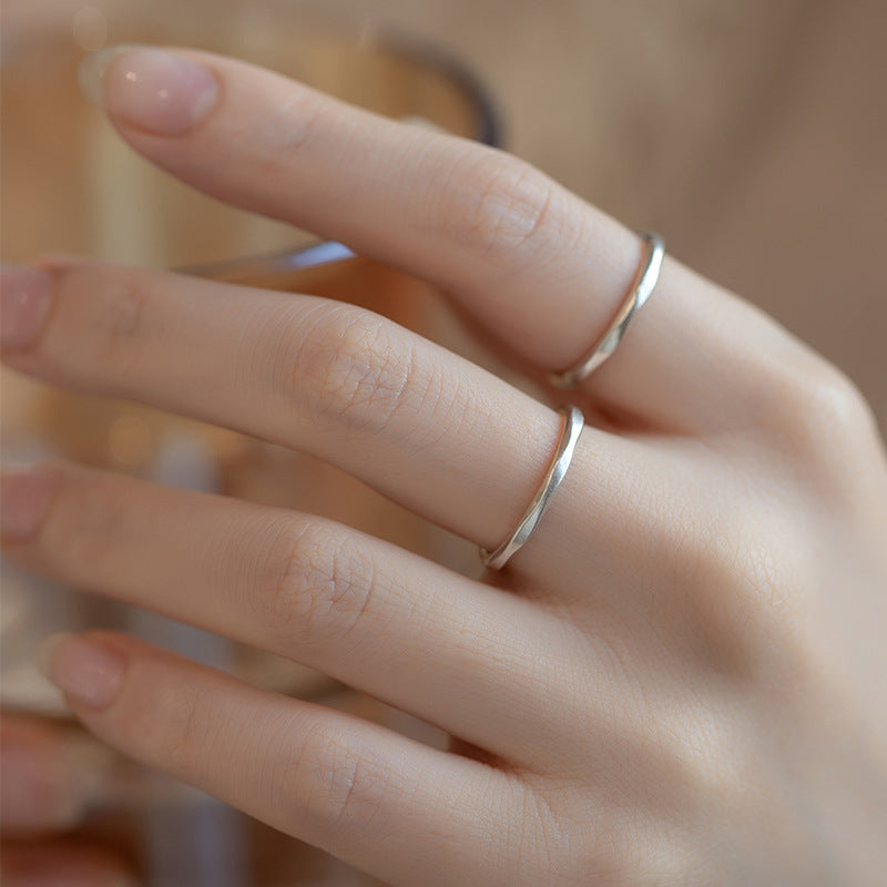 Damen zierlicher, geschwungener Silberring Shop Nory