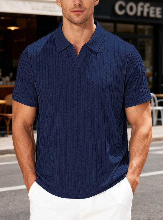 Herren Poloshirt mit strukturiertem Muster