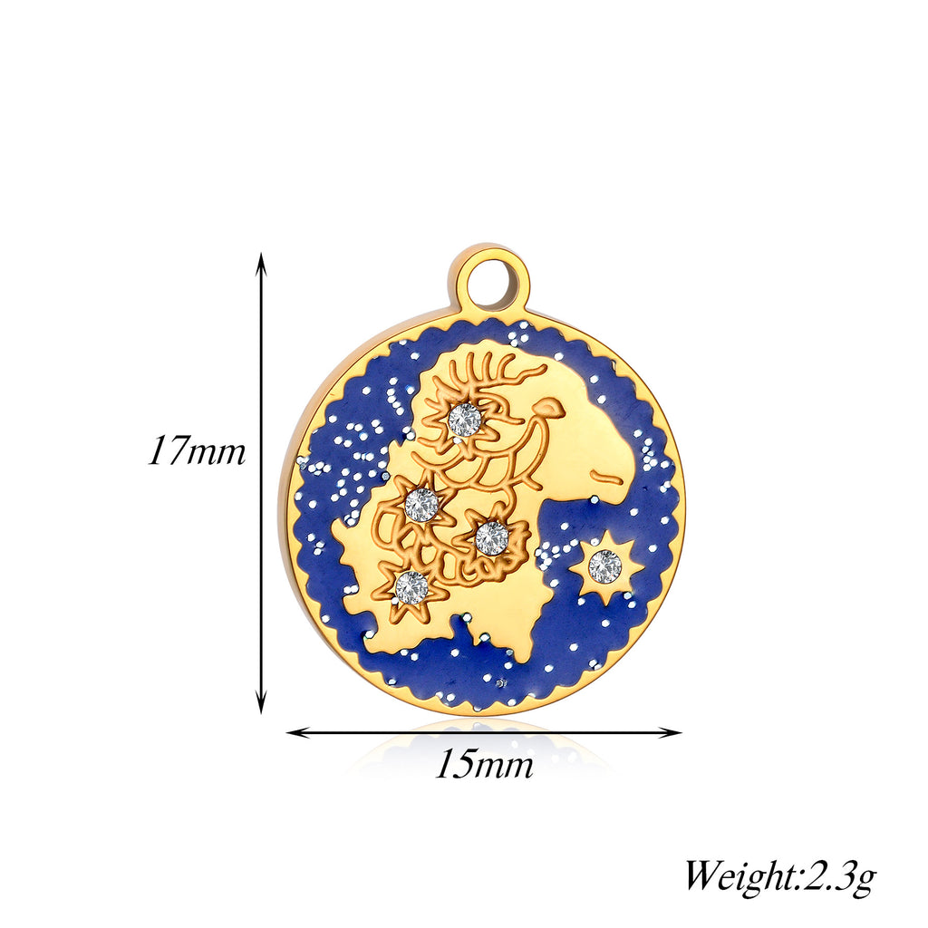 Damen Anhänger mit astrologischem Motiv und funkelnden Zirkonia Shop Nory
