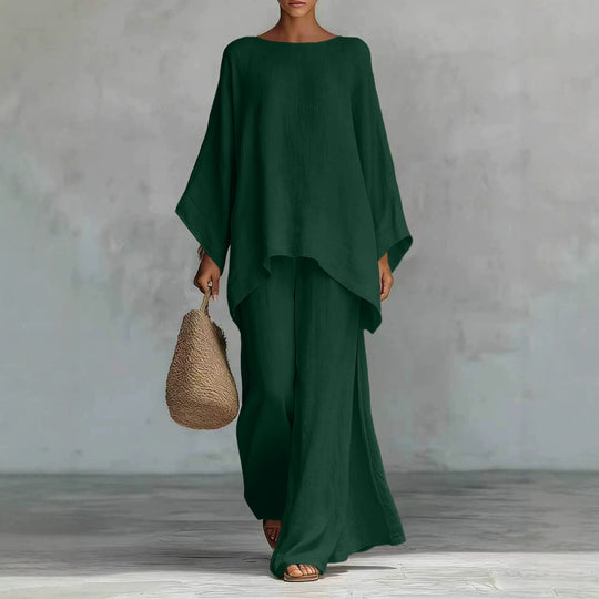 Damen Lässiges Oversize-Kaftanoberteil mit weiten Palazzohosen Shop Nory
