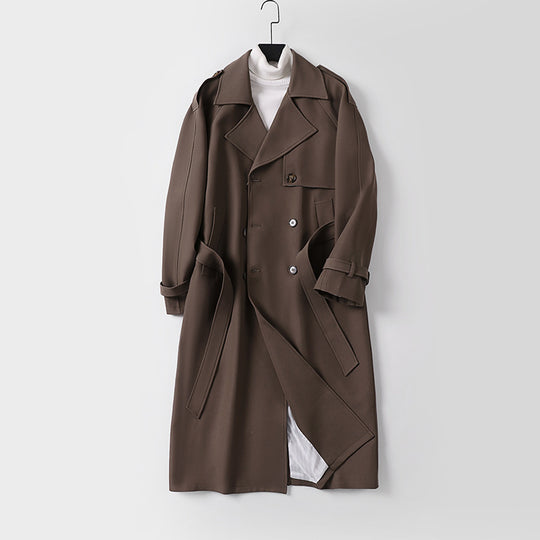 Damen Zweireihiger Oversized Trenchcoat mit weitem Schalkragen und Bindegürtel Shop Nory