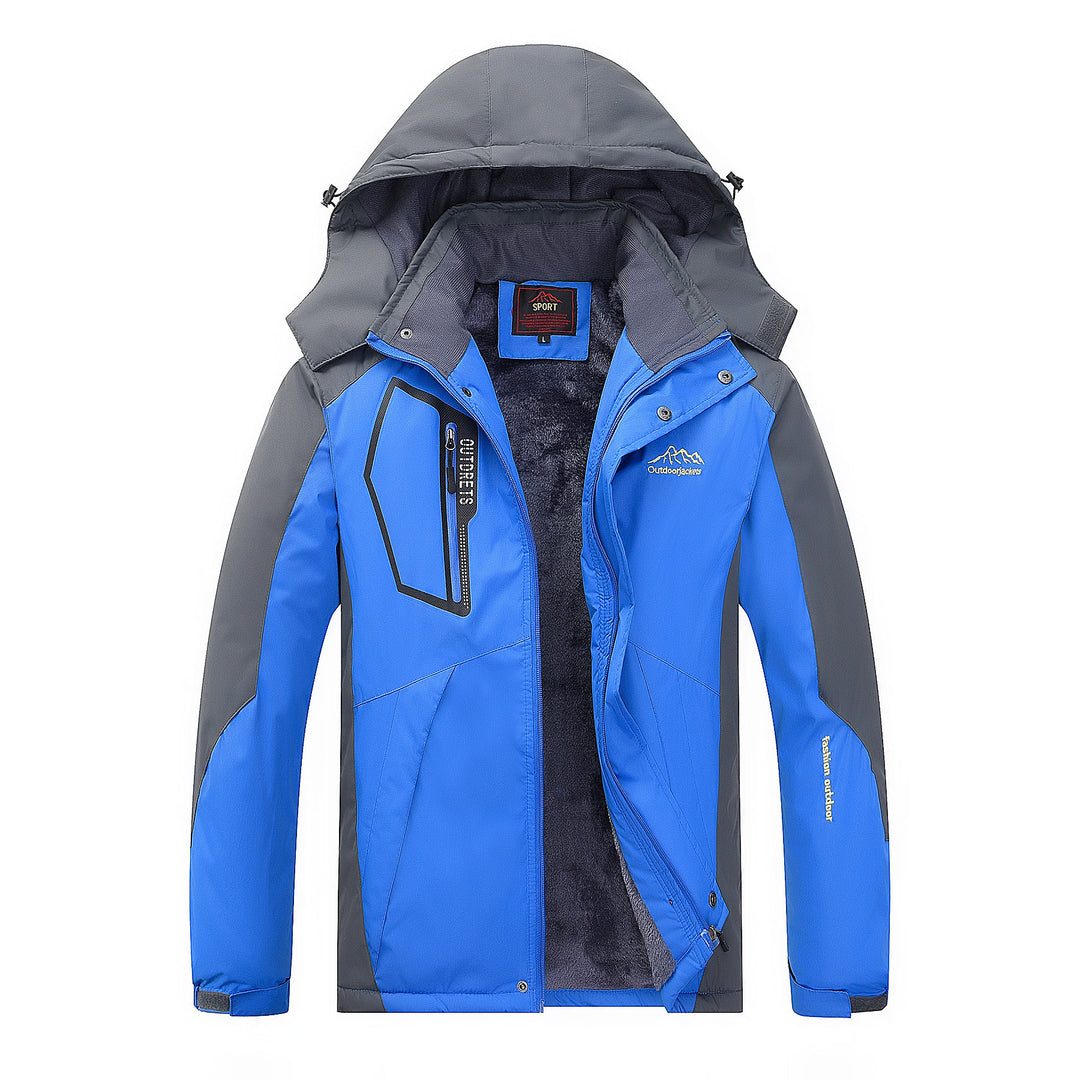 Herren wasserabweisende Outdoorjacke mit Teddyfleece-Innenlage, verstellbarer Kapuze und Multifunktions-Taschen Shop Nory
