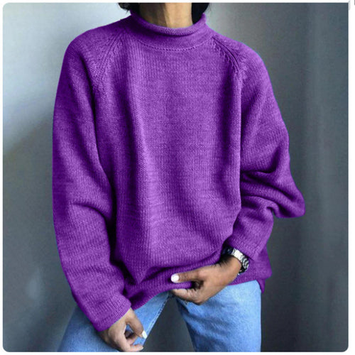 Damen nan kastiger Feinstrickpullover mit kurzem Stehkragen und Raglanärmeln Shop Nory