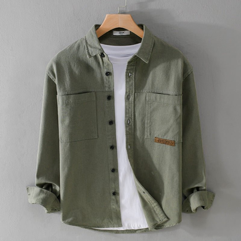 Herren Overshirt-Hemd aus strukturiertem Baumwoll-Twill mit aufgesetzten Brusttaschen und relaxed Fit Shop Nory