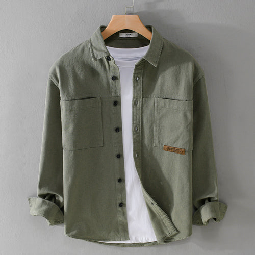 Herren Overshirt-Hemd aus strukturiertem Baumwoll-Twill mit aufgesetzten Brusttaschen und relaxed Fit Shop Nory