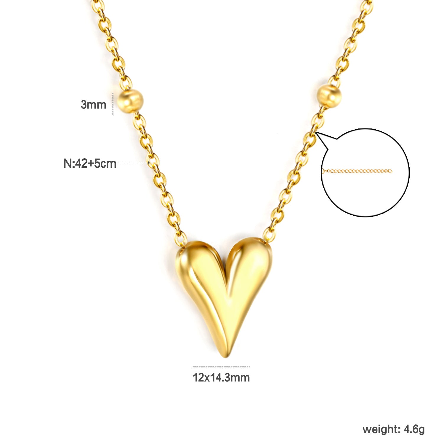 Damen Halskette mit hochwertigem Herzen-Anhänger und elegantem Kettendesign Shop Nory
