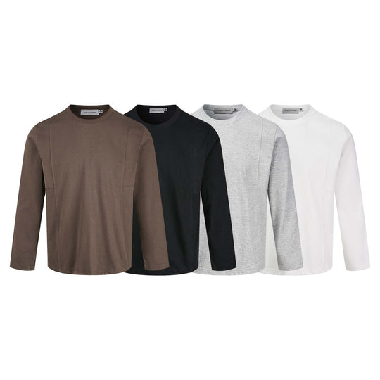 Unisex Technisches Langarmshirt mit Rundhalsausschnitt und nahtiertem Paneeldetail Shop Nory