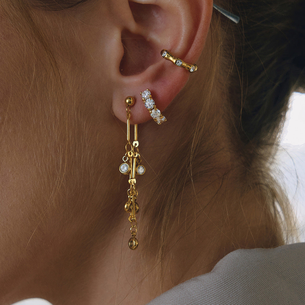 Damen Ohrhänger mit eleganten, hypoallergenen Zirkonia-Details Shop Nory