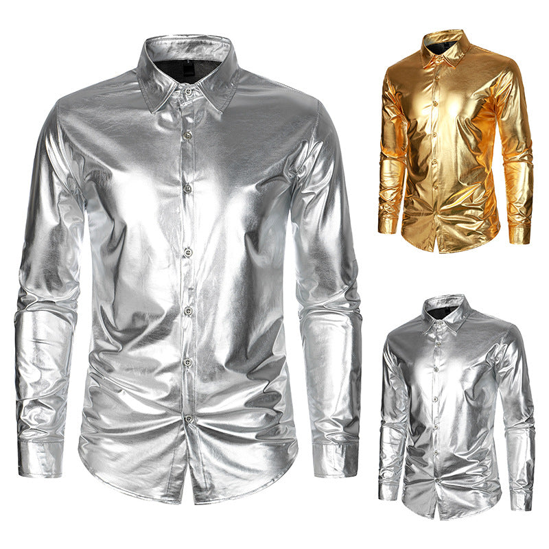 Herren Metallic Hemd