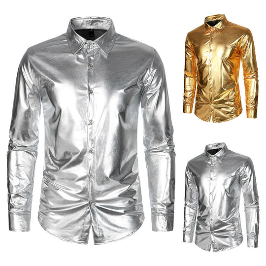Herren Metallic Hemd