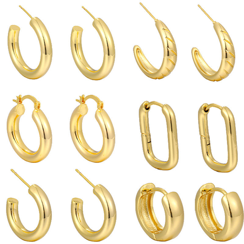 Damen Ohrringe-Set mit vielseitigen Formen und eleganter Goldverzierung Shop Nory