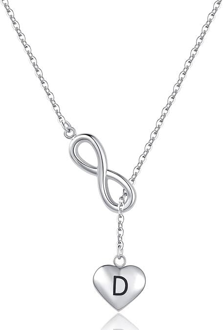 Damen Halskette mit unendlichem Symbol und personalisiertem Herzanhänger Shop Nory