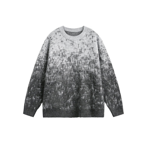 Unisex Oversize Grobstrickpullover mit sanftem Farbverlauf und Rundhalsausschnitt Shop Nory