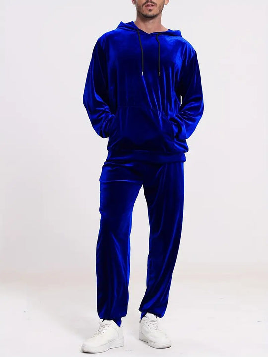 Herren nan Velours-Freizeitanzug mit Kapuzenpullover und lässiger Jogginghose Shop Nory