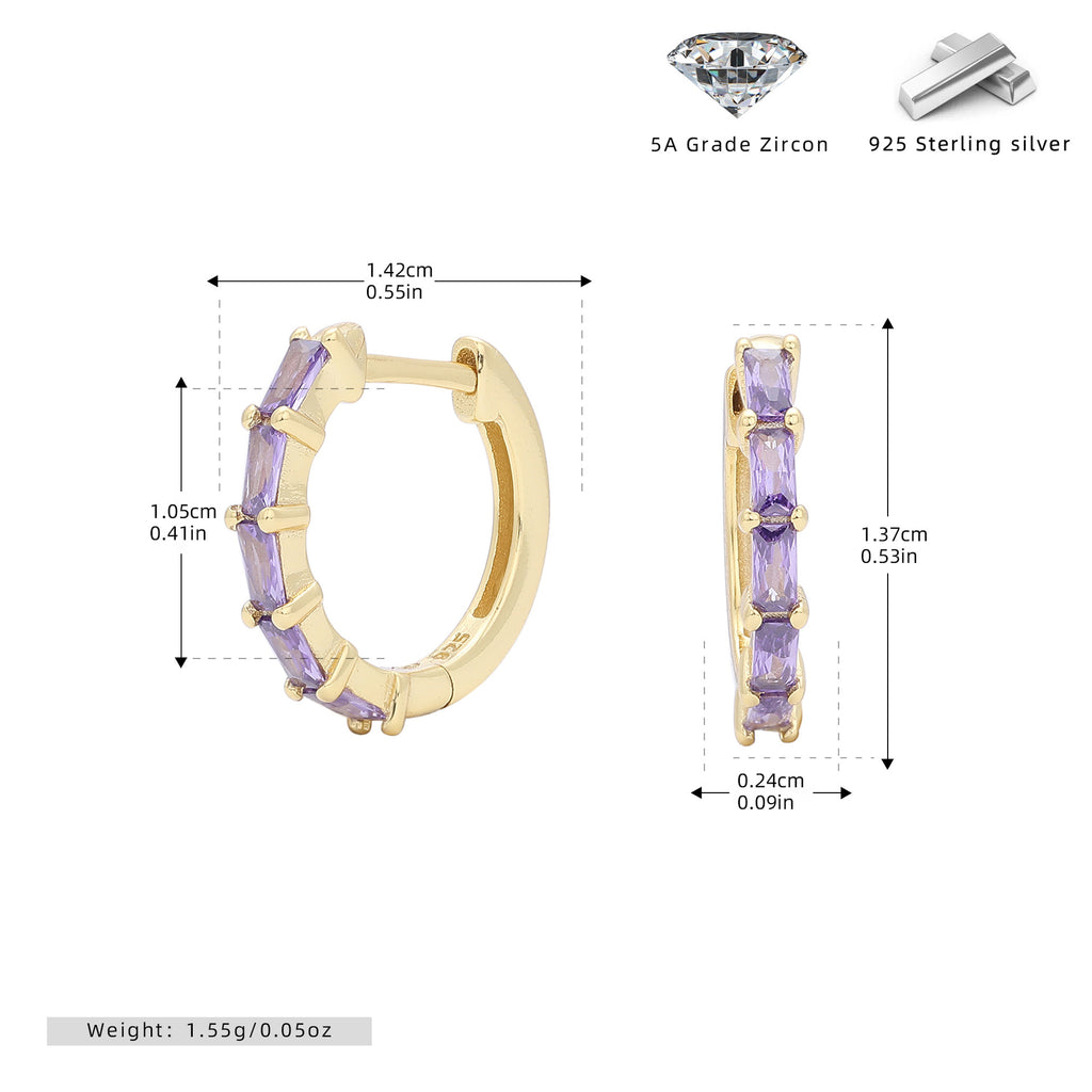 Damen Creolen mit funkelnden Zirkon-Elementen aus hochwertigem 925 Sterling Silber Shop Nory