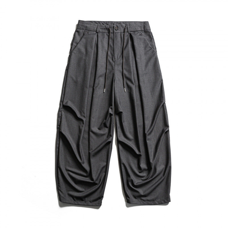 Herren Weite Plissee-Baggy-Hose mit Bundfalten und Tunnelzug Shop Nory
