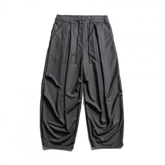 Herren Weite Plissee-Baggy-Hose mit Bundfalten und Tunnelzug Shop Nory
