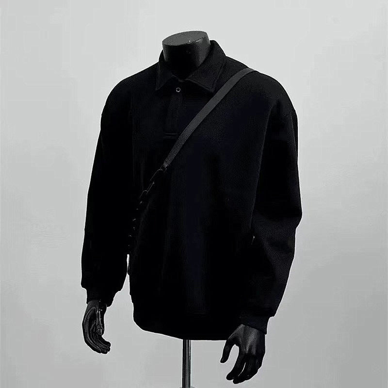 Herren Poloshirt-Sweatshirt mit Hemdkragen und Oversize-Schnitt Shop Nory