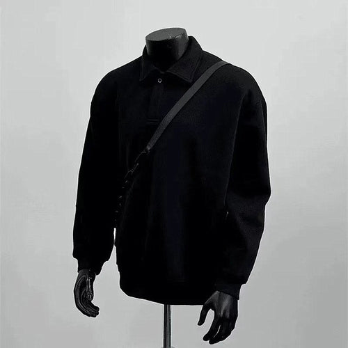 Herren Poloshirt-Sweatshirt mit Hemdkragen und Oversize-Schnitt Shop Nory