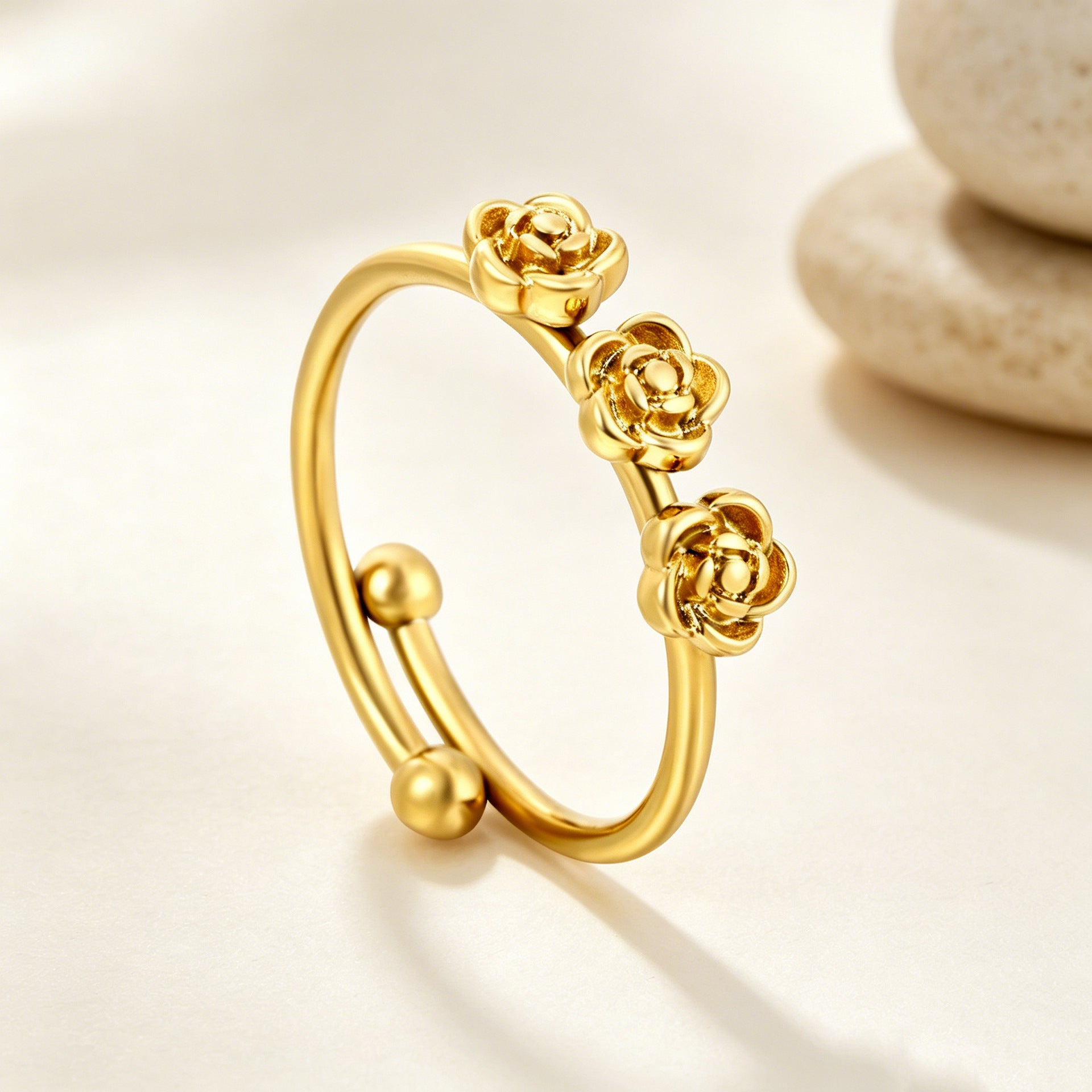 Damen Verstellbarer Ring mit floralem Design Shop Nory